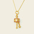 Zenify™ Mantra Wheel Necklace featuring a gold pendant with pink accents, symbolizing protection and mindfulness.