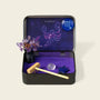 Scorpio Crystal Zen Garden with amethyst tree, deep-violet sand, and zodiac-themed elements for relaxation.