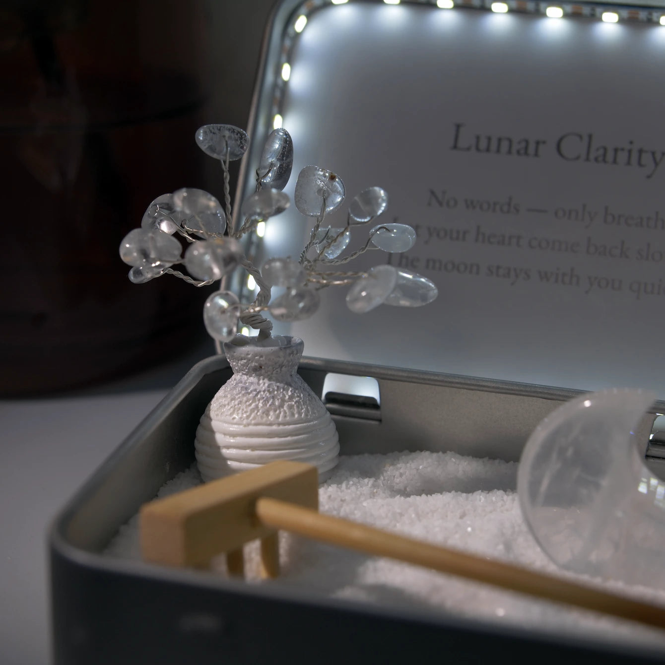 White Moon Crystal Zen Garden