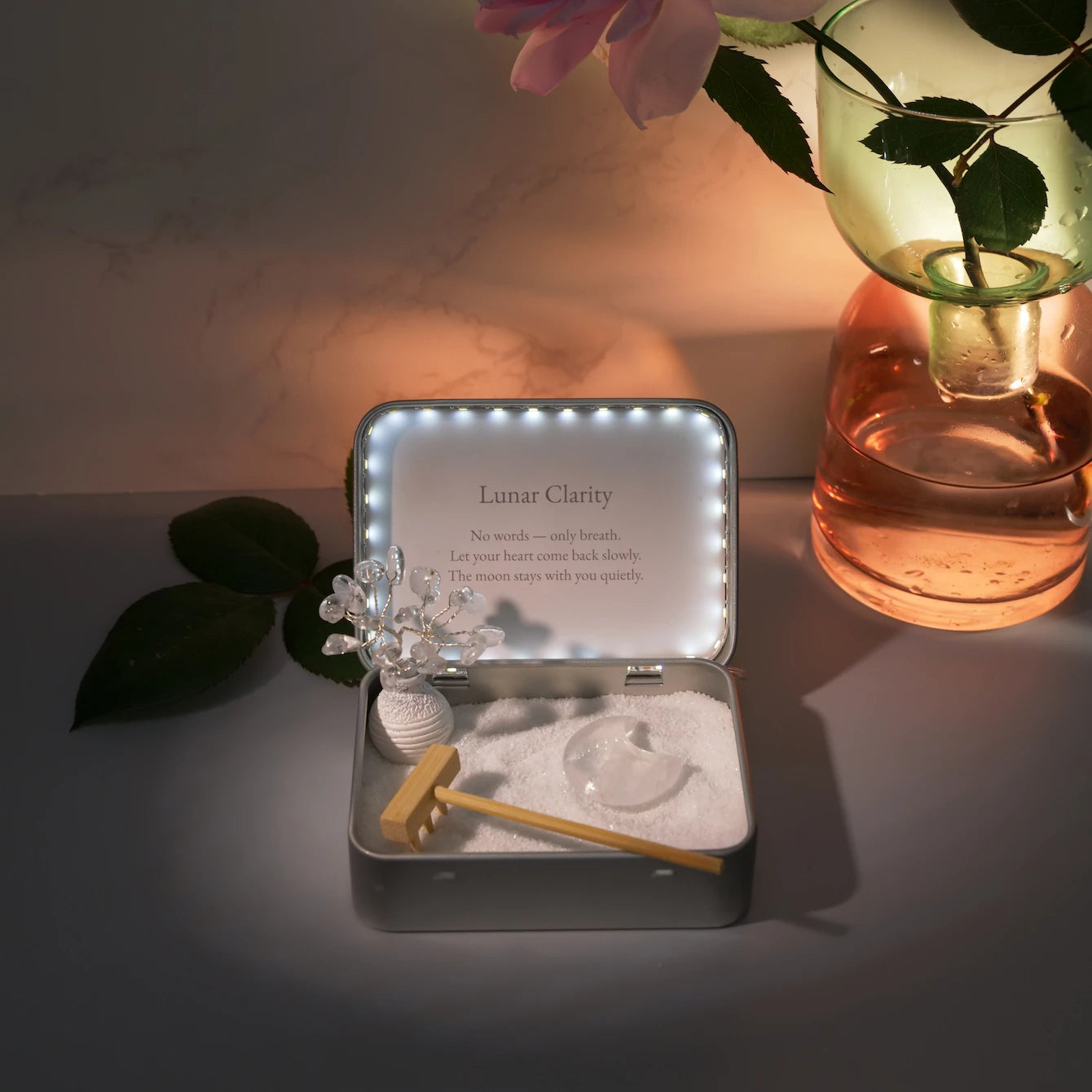 White Moon Crystal Zen Garden