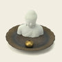 Zenify™ White Buddha Incense Burner – Ceramic Tray with Plaster Figurine Zenify