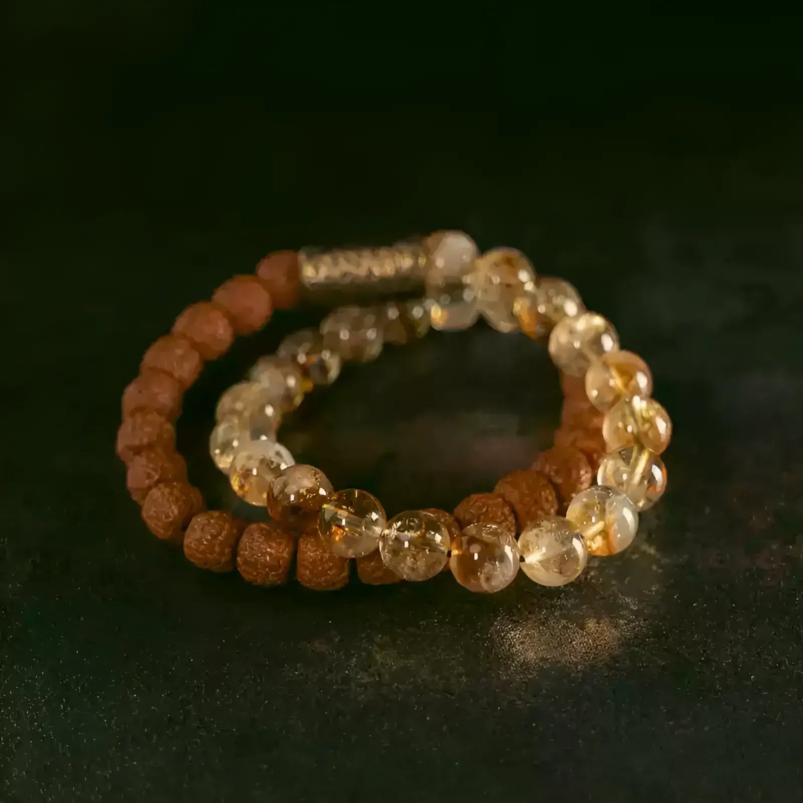 Natural Citrine & Vajra Bodhi Bracelet
