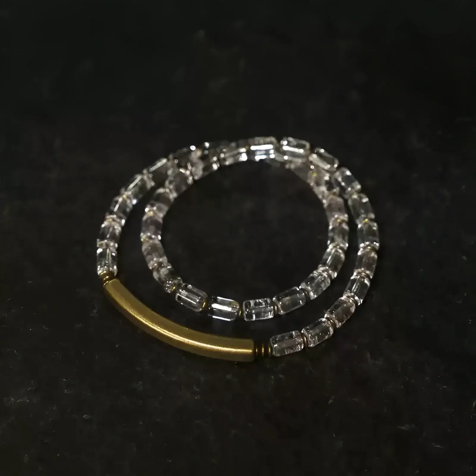 White Crystal Double Layered Bracelet