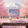 Tokyo Sakura Crystal Zen Garden displayed with cherry blossoms and Mount Fuji in the background.
