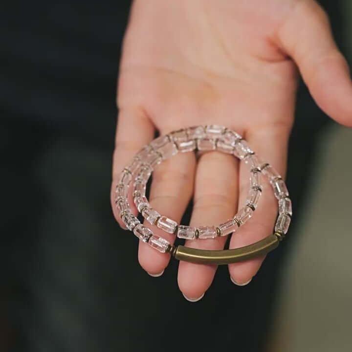 White Crystal Double Layered Bracelet