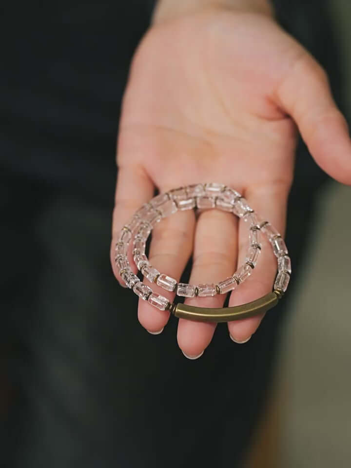 White Crystal Double Layered Bracelet