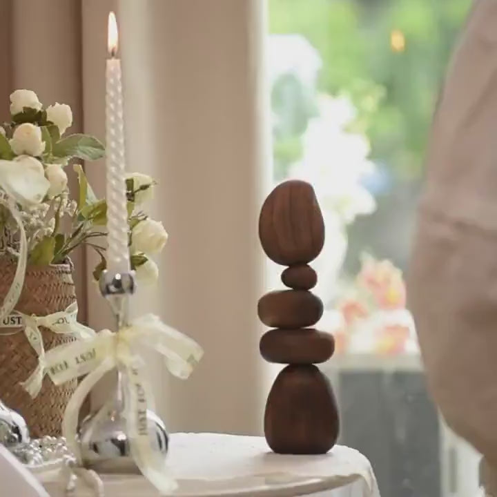 Wooden Balance Stones – Hand-Stacked Mindfulness Sculpture