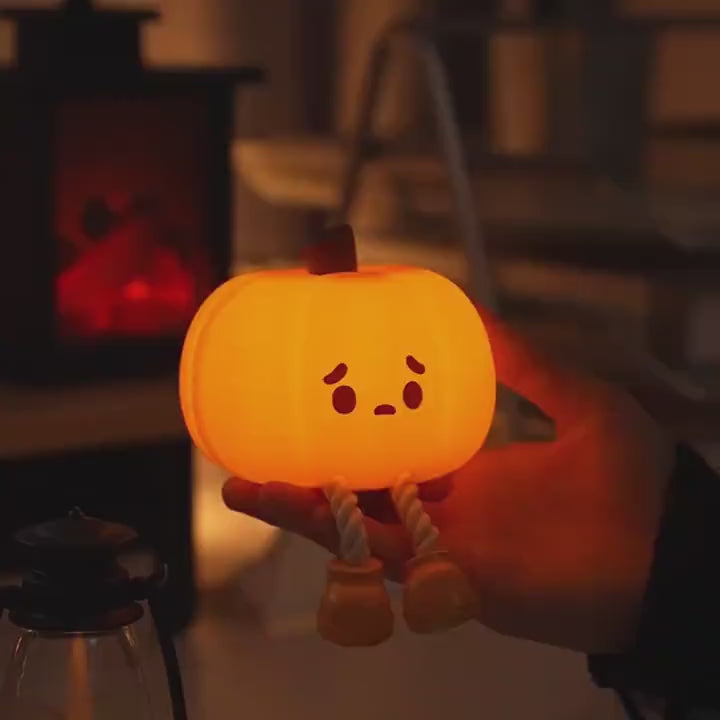 Little Pumpkin Silicone Tap Lamp - Soft Glow Night Light