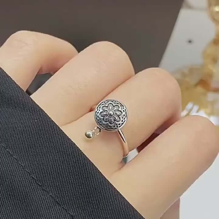 Zenify™ Silver Mantra Ring – Six Syllable Prayer Wheel