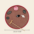 Top view of the red swan Zen garden showing a 24 cm or 9.45 inch diameter