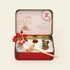 12-Zodiac Crystal Zen Garden displayed in a decorative tin with mouse figurine, crystals, and mini rake.