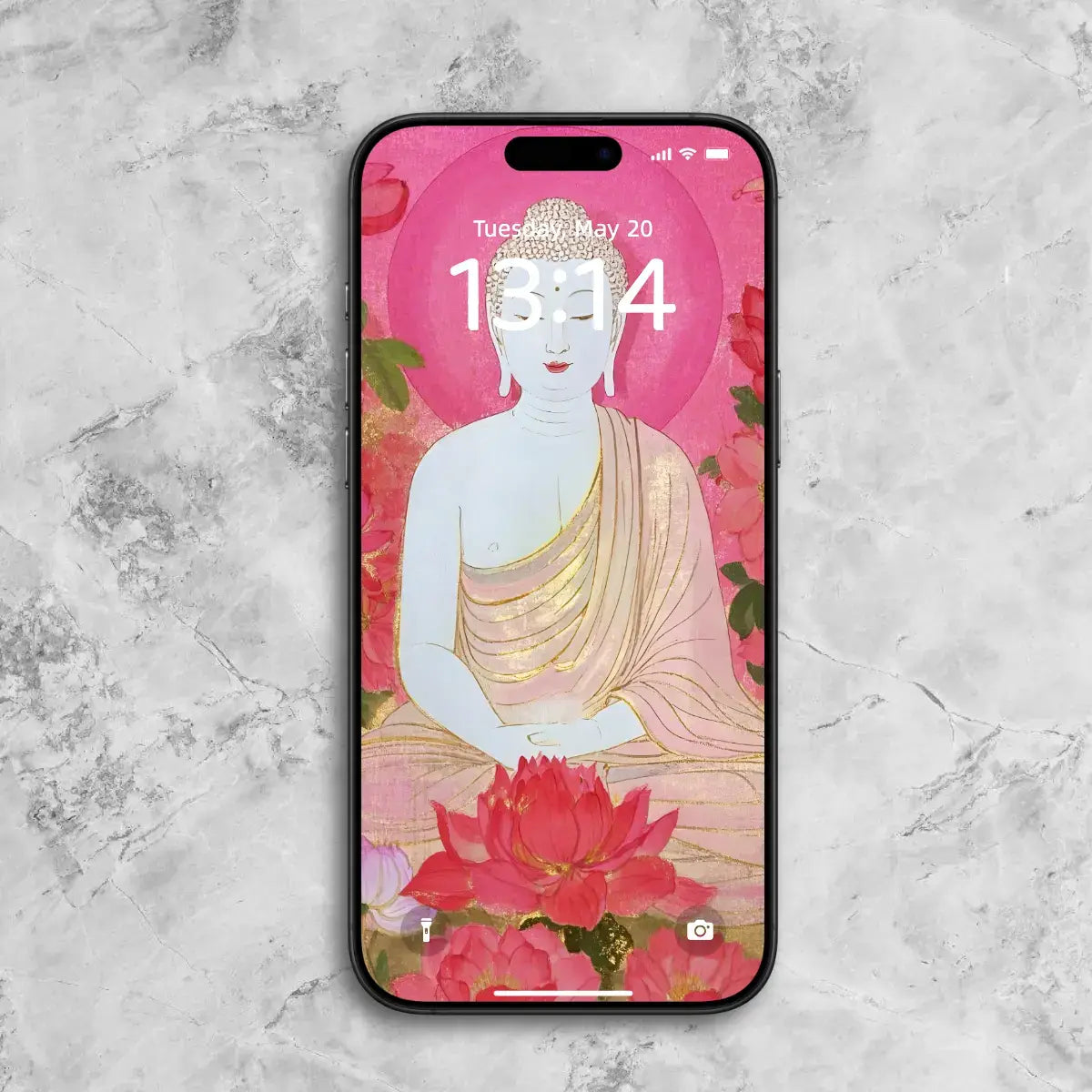 zenify-Floral Buddha Phone Wallpaper