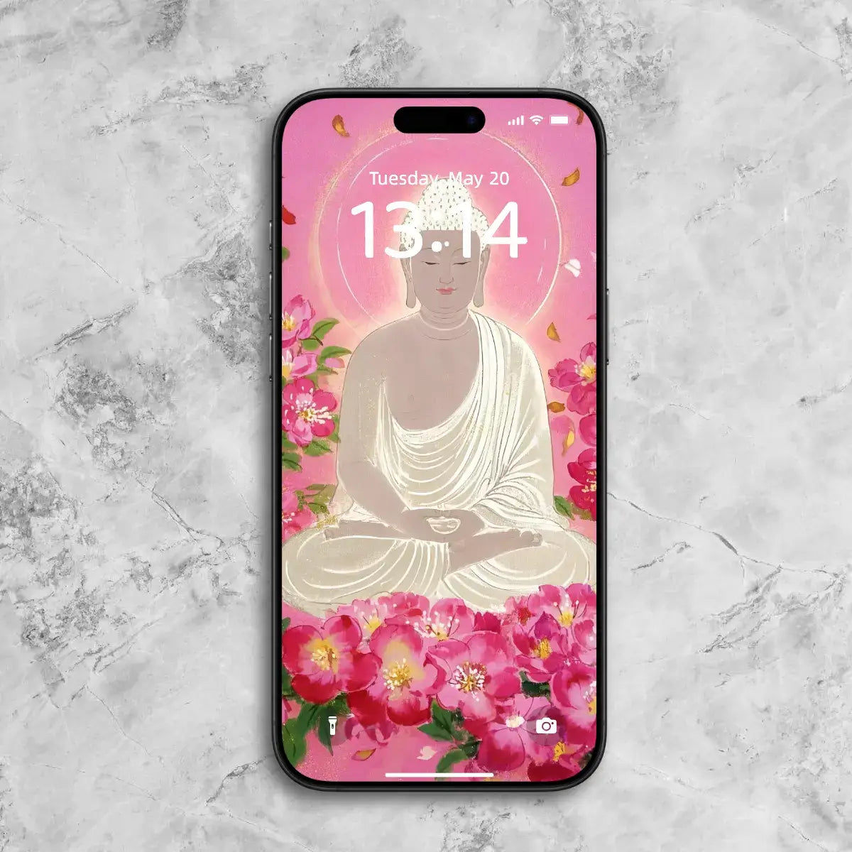 zenify-Floral Buddha Phone Wallpaper