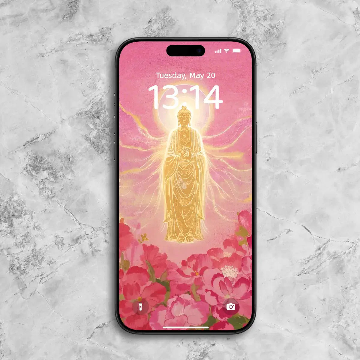 zenify-Floral Buddha Phone Wallpaper