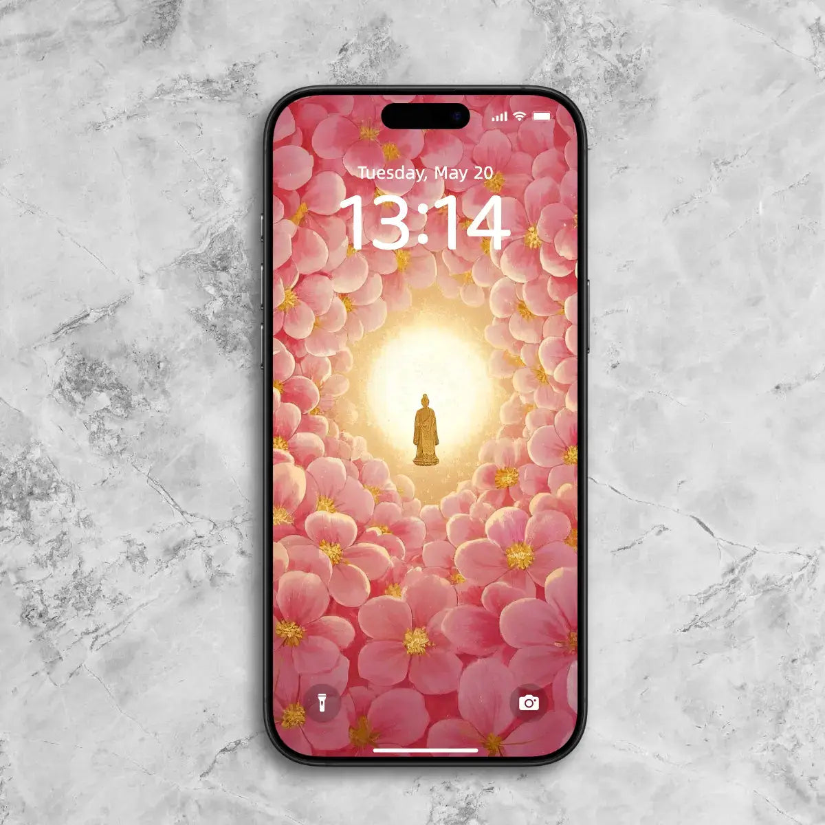 zenify-Floral Buddha Phone Wallpaper