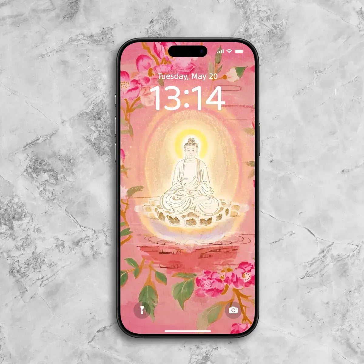 zenify-Floral Buddha Phone Wallpaper