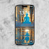 Medicine Buddha phone wallpapers featuring a serene blue Buddha on a phone screen, reflecting calmness and tranquility.